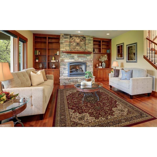 Persian Classics Medallion Kashan Red 8 ft. x 11 ft. Area Rug