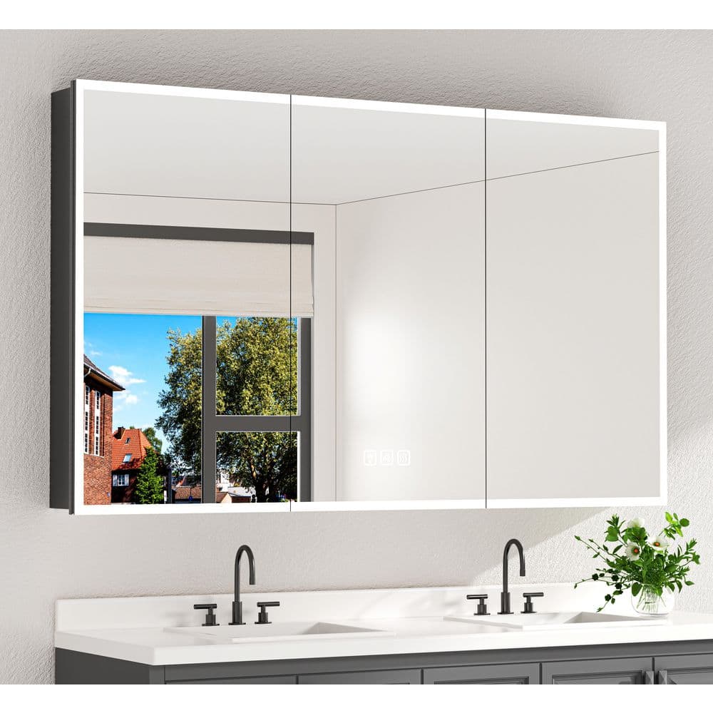 Ziyudura 60 in. W x 36 in. H Rectangular Aluminum LED Medicine