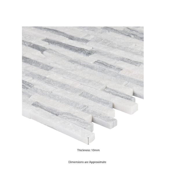 MSI - Alaska Gray Split Face 12 in. x 12 in. x 10 mm Textured Marble Mosaic Tile (10 sq. ft./case)