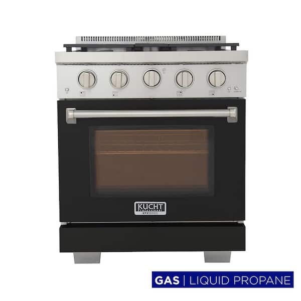 Kucht Professional 30 in. 4.2 cu. ft. 4 Burners Freestanding Propane Gas Range in Black with Convection Oven