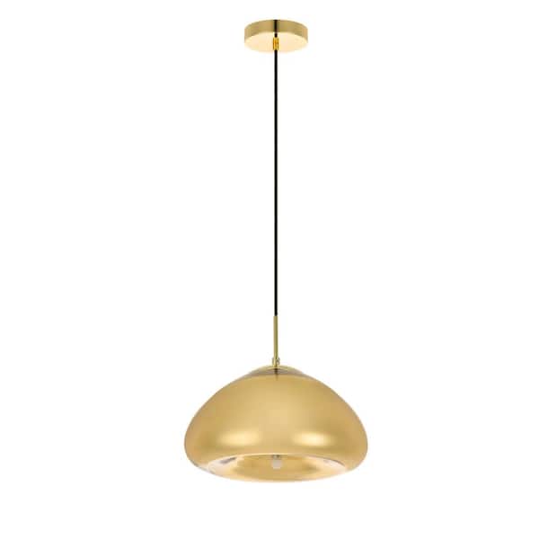 Unbranded Timeless Home 11 in. 1-Light Gold Pendant Light, Bulbs Not Included