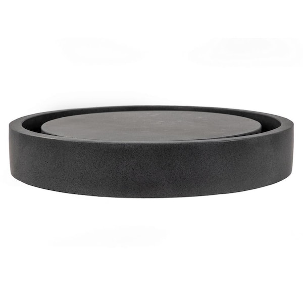 Eden Bath Round Infinity Pool Sink in Lava Stone EB_S042LS-H The
