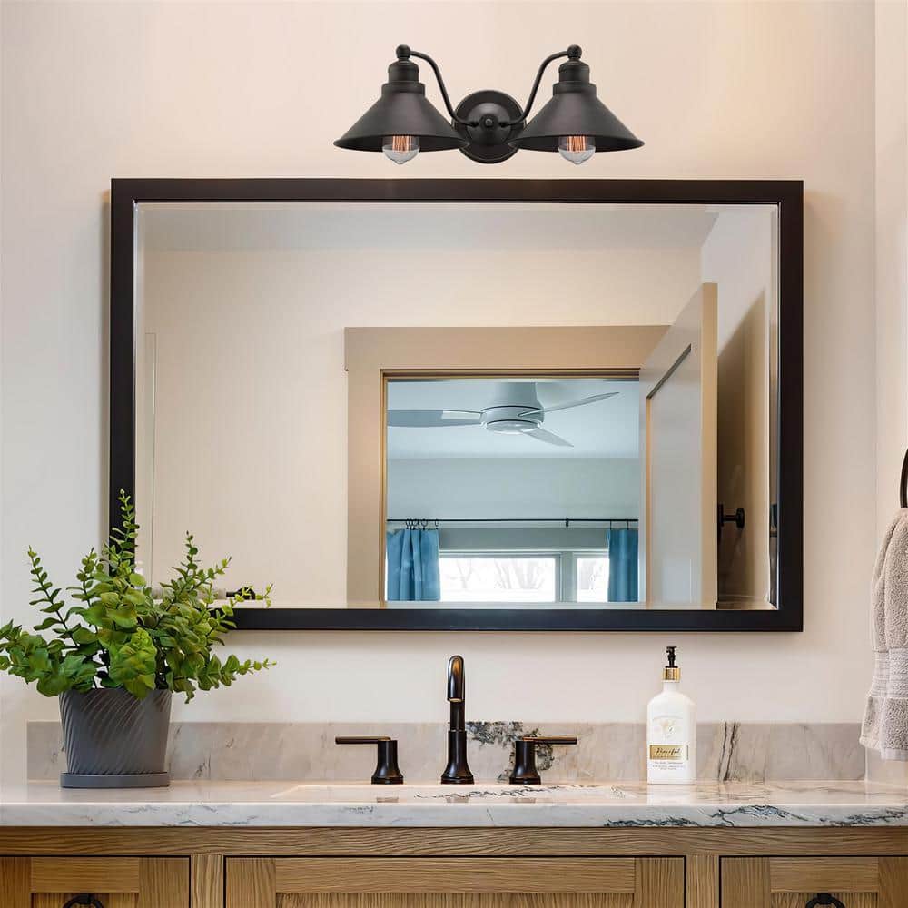Dual-Source Brushed Dark Bronze Industrial Wall Sconce