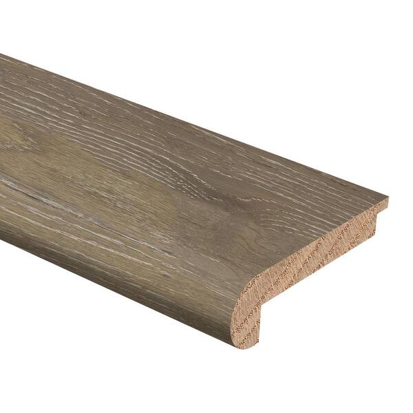 Zamma Oak Driftwood Wire Brushed 3/8 in. Thick x 2-3/4 in. Wide x 94 in. Length Hardwood Stair Nose Molding Flush