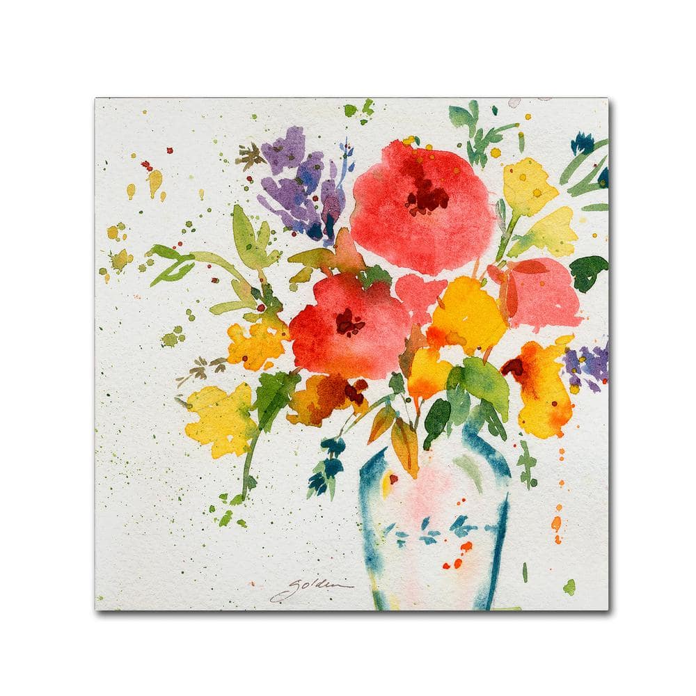 Flowerです Trademark Fine Art 24 in. x 24 in. White Vase with Bright
