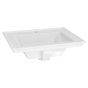 Town Square S Center Hole 24 in. Countertop Bathroom Sink in White
