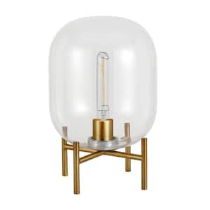 Edison 15 in. Brass Finish Table Lamp with Glass Shade