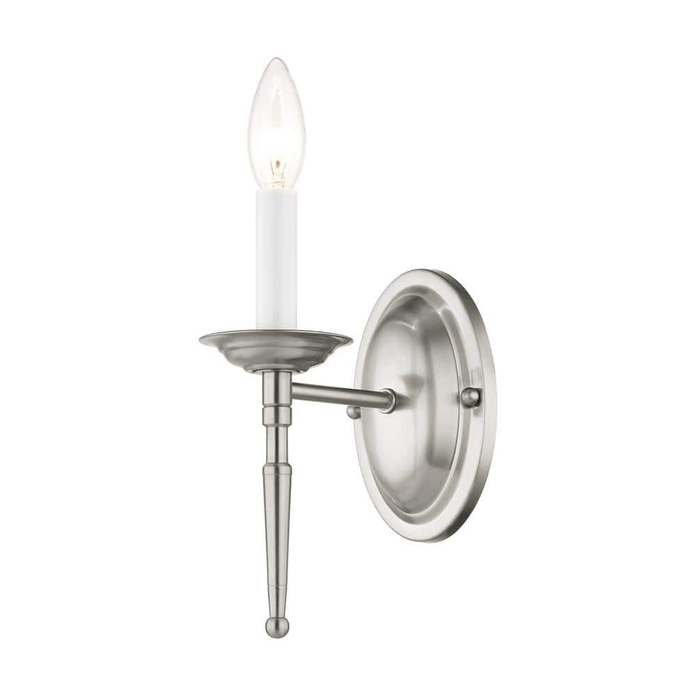 Williamsburgh Brushed Nickel 9.5" Traditional Wall Sconce