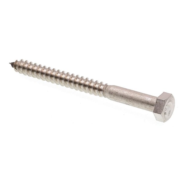 Prime-Line 5/16 in. x 3-1/2 in. Grade 18-8 Stainless Steel Hex Lag Screws (25-Pack)