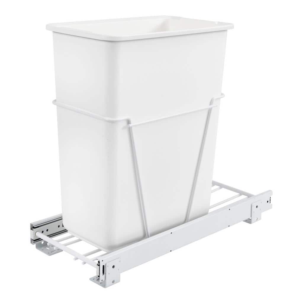 White Single 30 Qt Pullout Trash Can for Kitchen Cabinet price history on PriceWatchPro