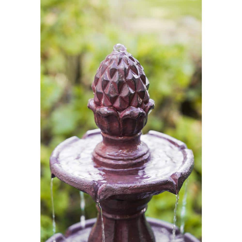 52 Inch Tall Brown 3-Tier Freestanding Waterfall Fountain