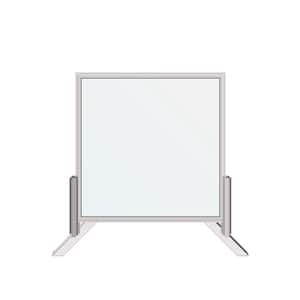 30 in. x 30 in. Floor-Mounted Sanitary Tempered Safety Glass Shield 1/8 in. Thickness