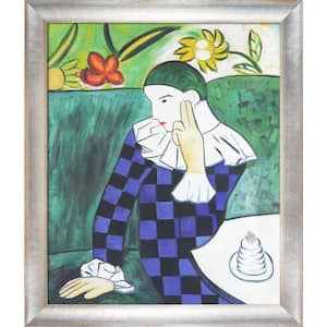 LA PASTICHE Harlequin Leaning On His Elbow by Pablo Picasso Athenian  Distressed Silver Framed Oil Painting Art Print 25 in. x 29 in.  PS569-FR-20430620X24 - The Home Depot
