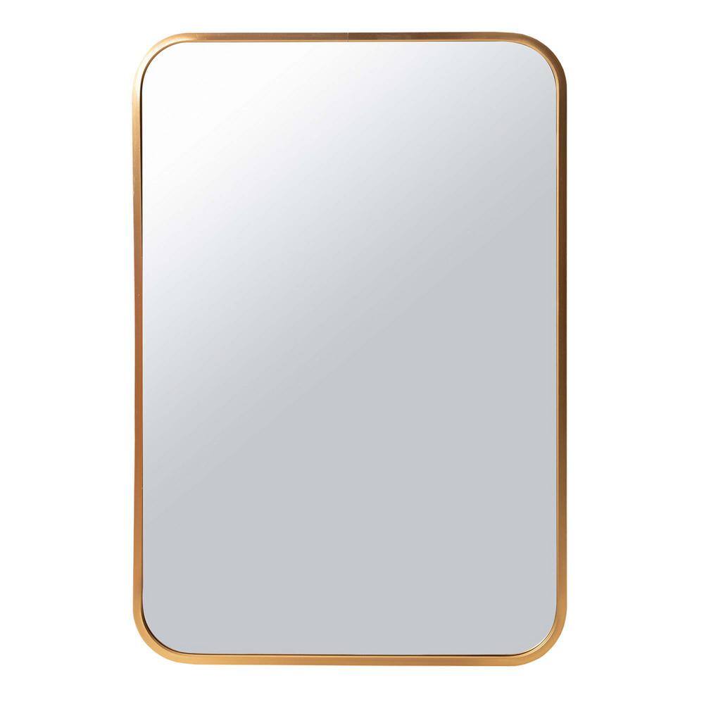 16 in. W x 24 in. H Rectangle Framed Gold Mirror WQQ-110 - The Home Depot