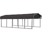 Arrow 10 ft. W x 29 ft. D x 7 ft. H Charcoal Galvanized Steel Carport ...