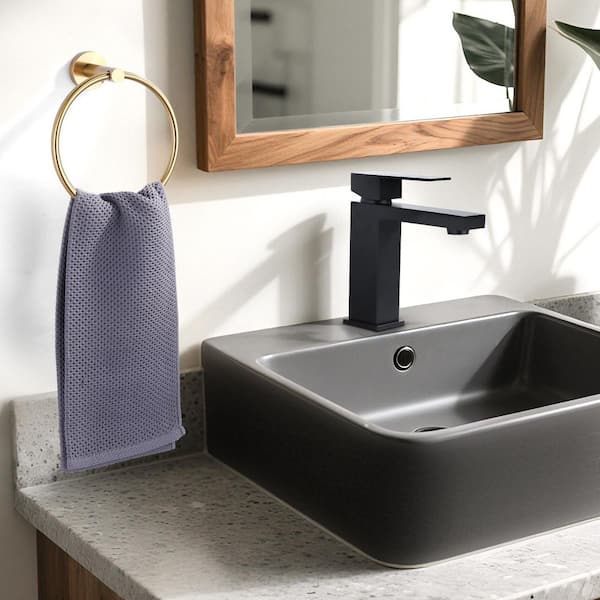 (2 Pack) Wall Mounted Towel Ring in Brushed Gold