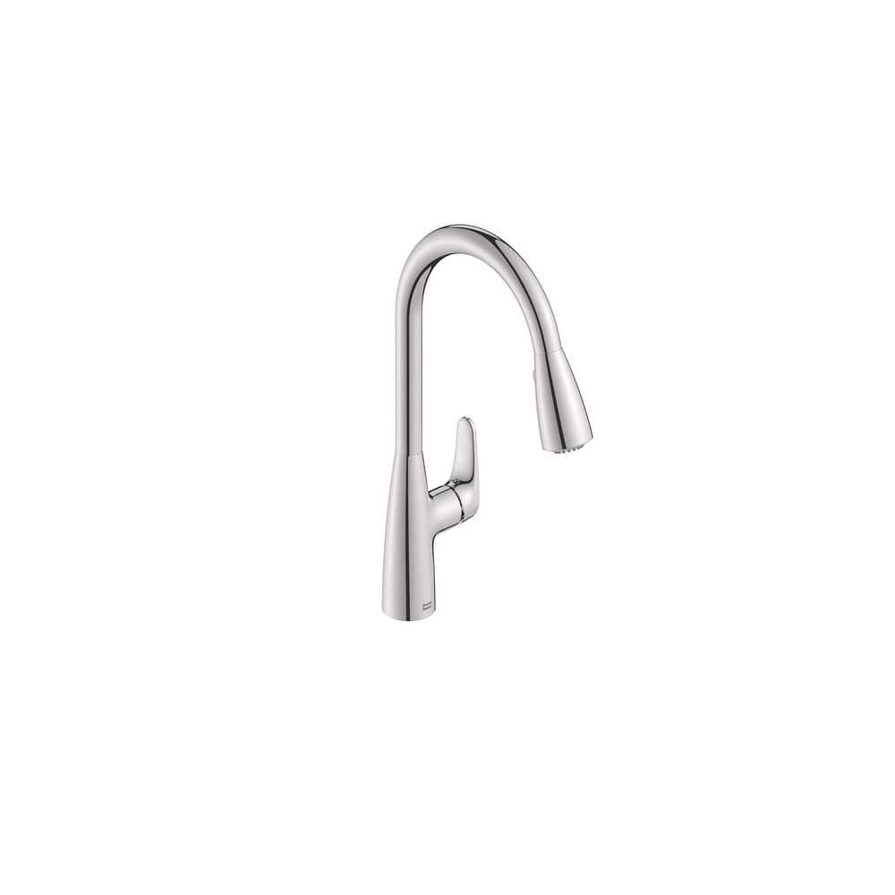 Chrome Pull-Down Kitchen Faucet with Dual Spray