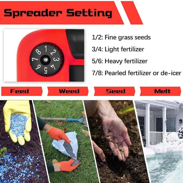 5000 sq. ft. Coverage 8 lb. Plastic Handheld Broadcast Spreader for Seed, Fertilizer and Lawn Care