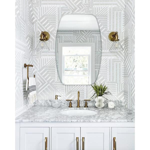 Decor Wonderland 24 in. W x 32 in. H Frameless Oval Beveled Edge Bathroom  Vanity Mirror in Silver DWSM208 - The Home Depot