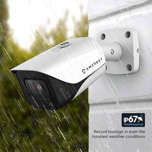 UltraHD 4K 8MP Wired Bullet Outdoor Analog Security Camera,130 ft. Night Vision 2.8 mm Lens 110° Wide Angle Built-in Mic