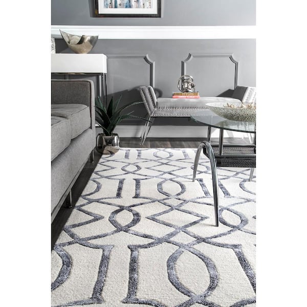 Large Area Rug With Moroccan Inspired Pattern. Vinyl Floor Mat 