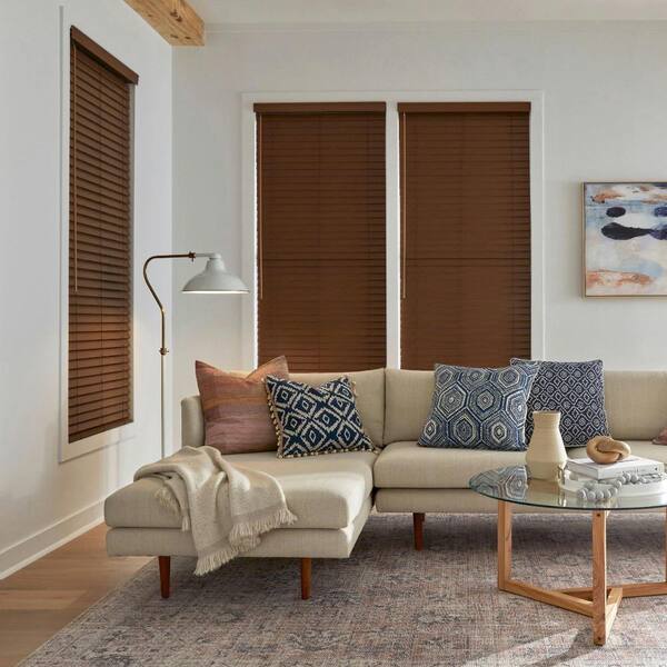 Levolor Classic Value Walnut Cordless Room Darkening Faux Wood