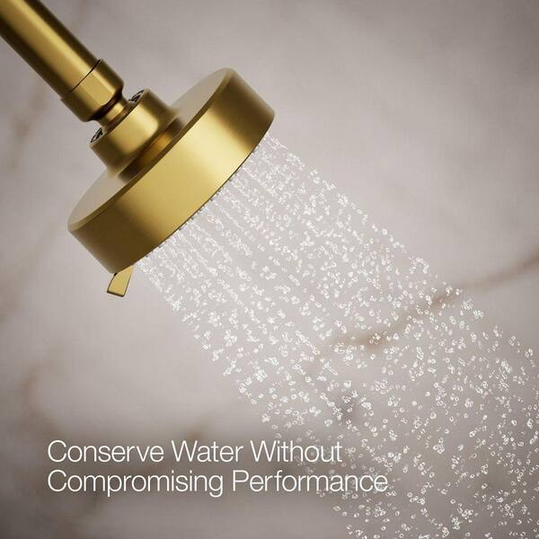 KOHLER Awaken 3-Spray Patterns with 1.7 GPM 3.56 in. Wall Mount Fixed Shower Head in Vibrant Brushed Moderne Brass