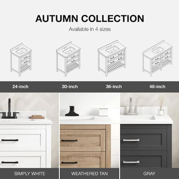 Home Decorators Collection Autumn 30 in. Single Sink White