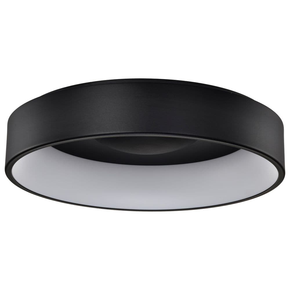 23.5 in. Black Contemporary Flush Mount with Frost Acrylic Shade and Integrated LED price history on PriceWatchPro