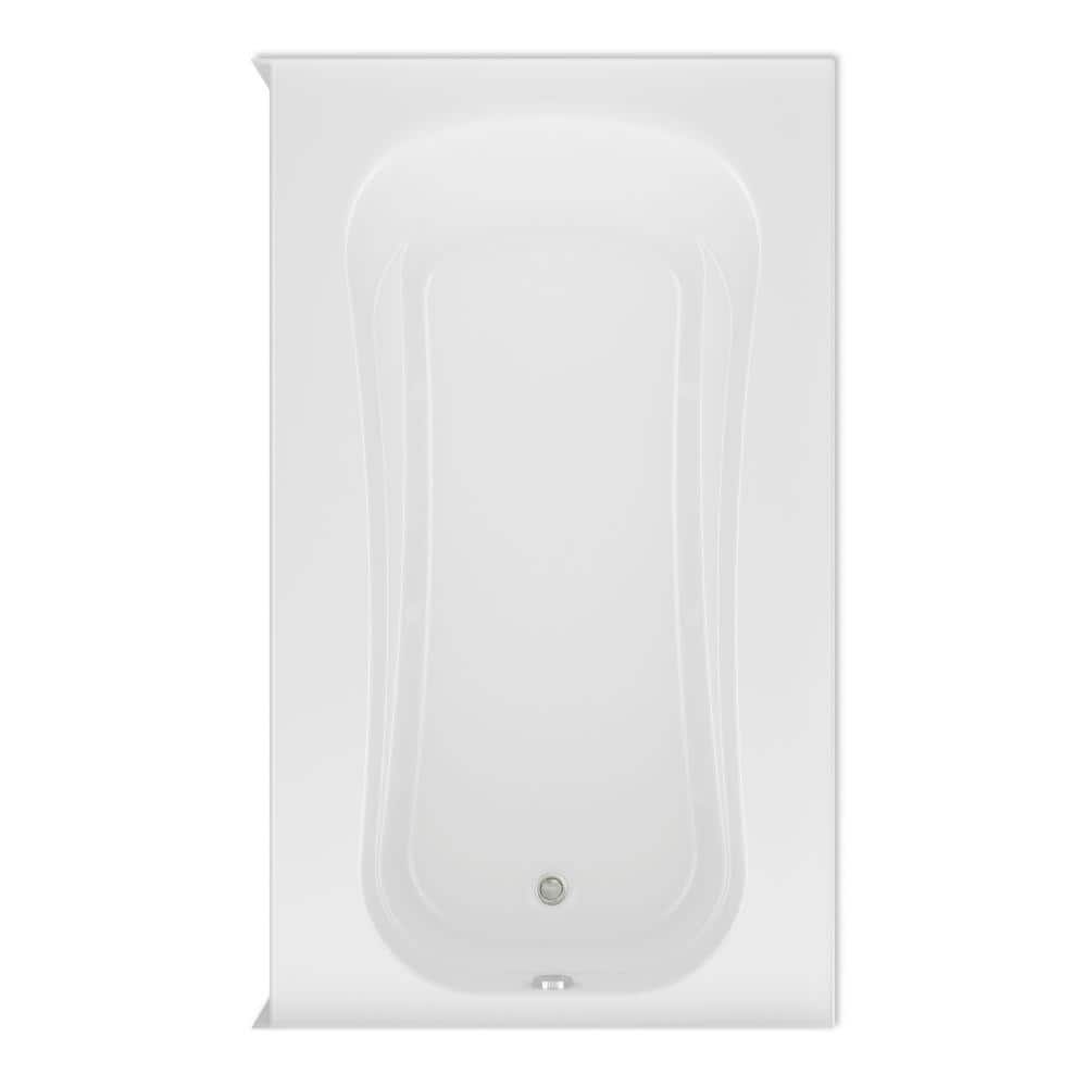 Cariani 72 in. x 42 in. Soaking Bathtub Acrylic Right Drain in White Recta