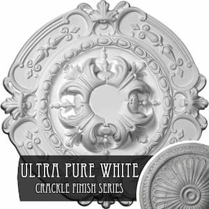 1-3/4 in. x 16-3/8 in. x 16-3/8 in. Polyurethane Southampton Ceiling Medallion, Ultra Pure White Crackle