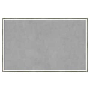 Lucie Silver White 33 in. x 21 in Framed Magnetic Board