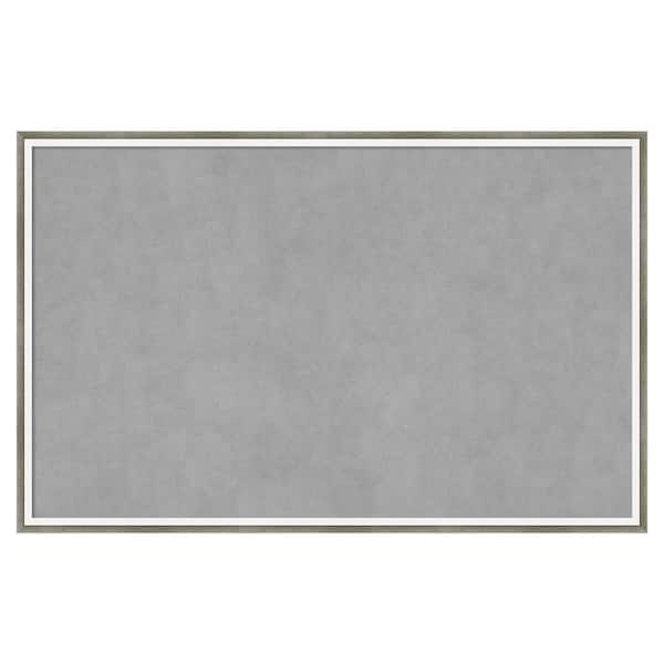 Amanti Art Lucie Silver White 33 in. x 21 in Framed Magnetic Board