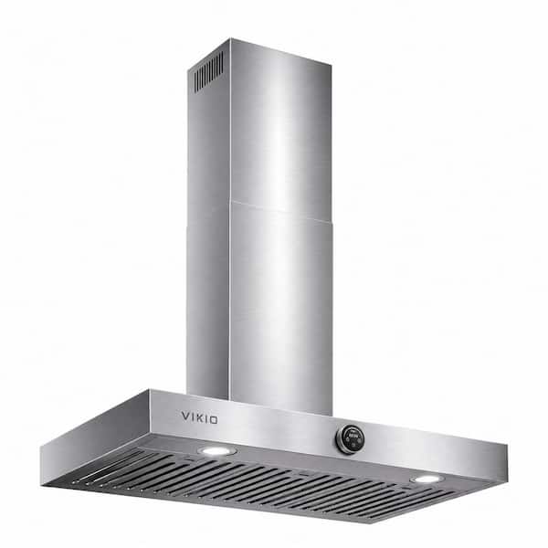 30 in. 600CFM Convertible Ducted to Ductless Wall Mount Range Hood With Stainless Steel, 30-Min Delay, 3-Control Way