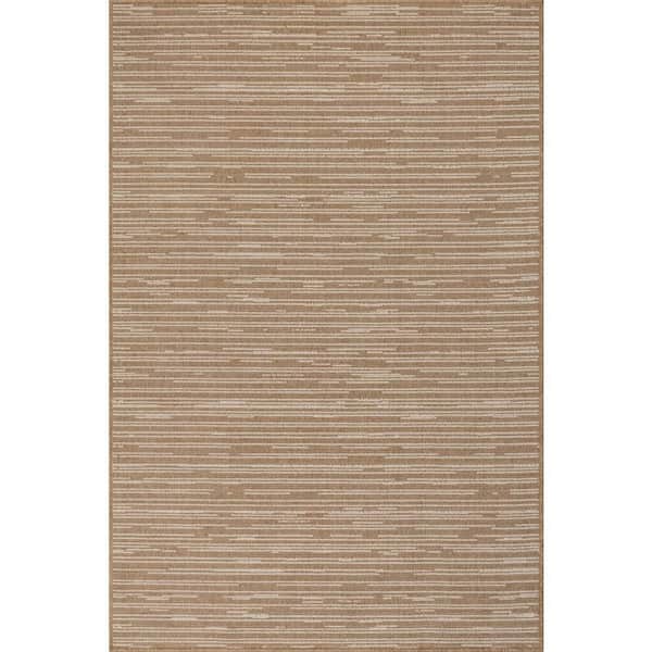 Natural Ivory 9 ft. x 12 ft. Dilara Transitional Abstract Outdoor Area Rug
