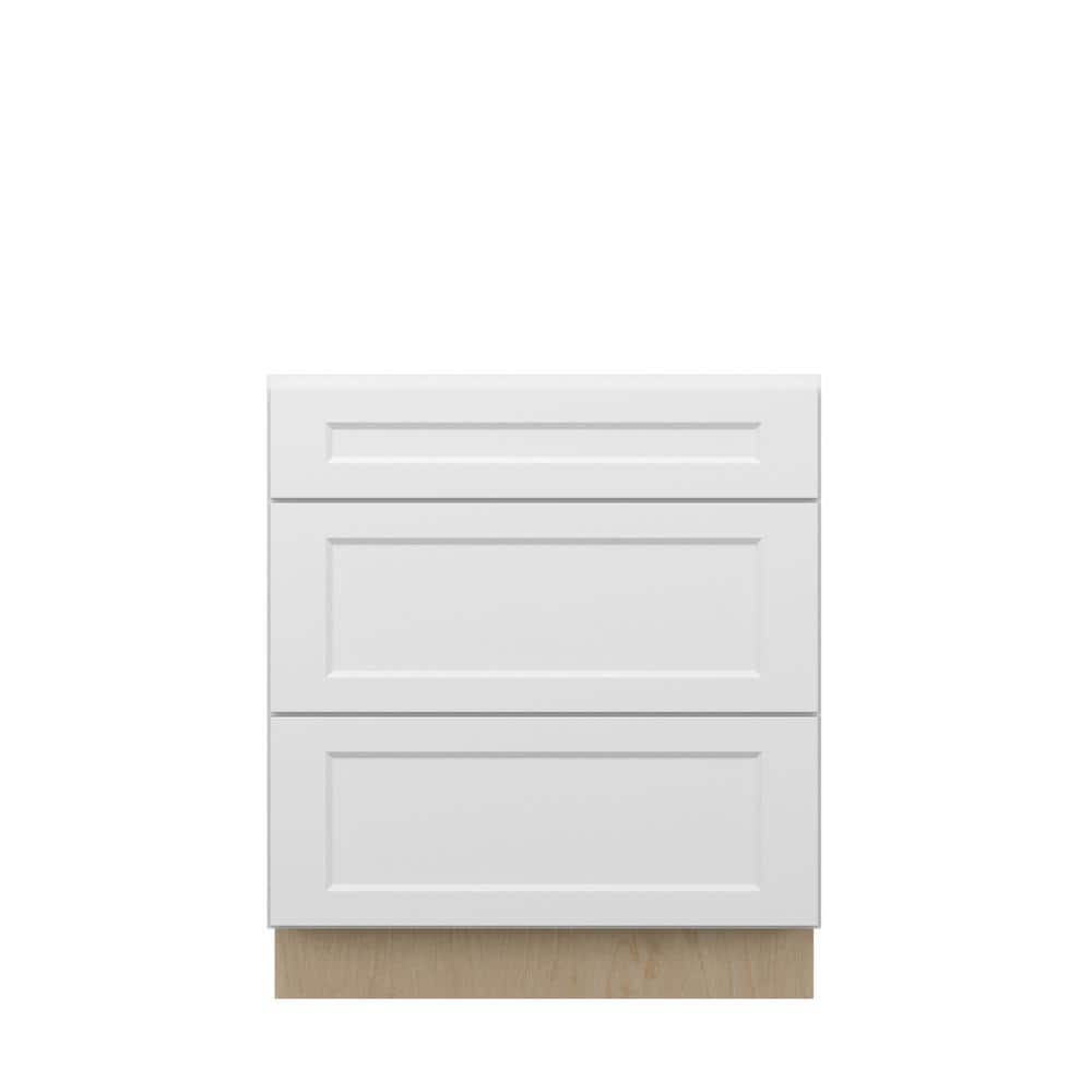 Norfolk Shaker 30 in. W x 34.5 in. H x 24 in. D in Painted White Plywood Assembled Drawer Base Cabinet price history on PriceWatchPro