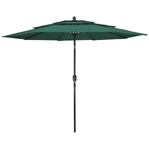 9.75 ft. Outdoor Patio Market Umbrella with Hand Crank and Tilt Green