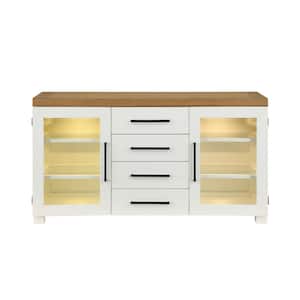 Magnolia White Wood 60 in. Sideboard