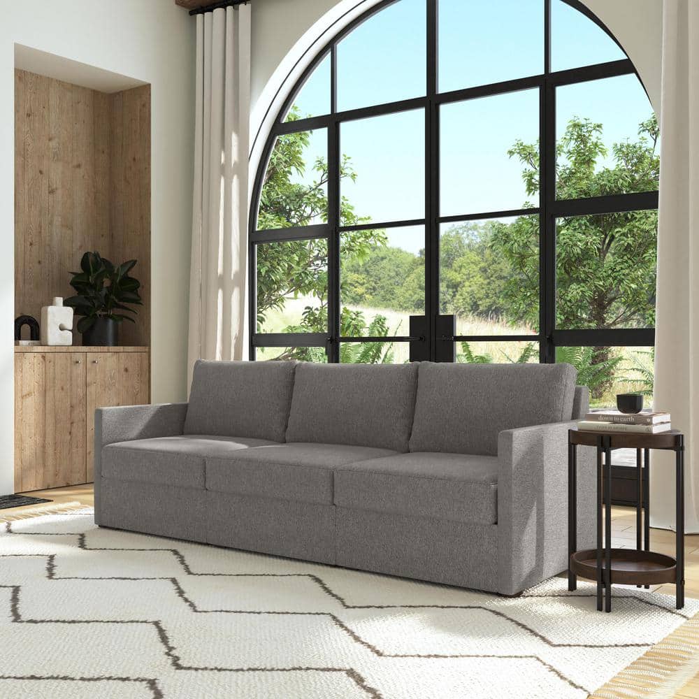 Pebble Dark Gray Fabric Lawson Sofa with Reversible Cushions