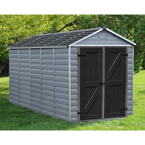 SkyLight 6 ft. W x 12 ft. D Dark Gray Deco Plastic Garden Outdoor Storage Shed 75.6 sq. ft.