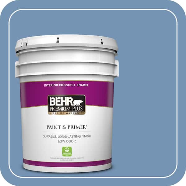 BEHR PREMIUM PLUS 5 gal. #580D-5 Ocean Ridge Eggshell Enamel Low Odor Interior Paint & Primer
