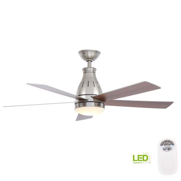 Hampton Bay Cobram 48 in. LED Indoor Brushed Nickel Ceiling Fan with Light Kit and Remote Control