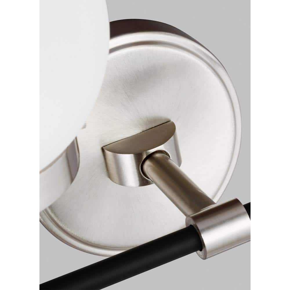 Midnight Black and Brushed Nickel 4-Light Vanity with Etched Glass