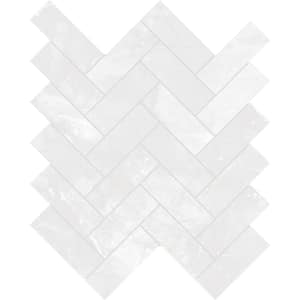 Michelangelo Light Grey 12 in. x 15 in. x 9 mm Matte Porcelain Herringbone Mosaic Tile (4.77 sq. ft./Case)