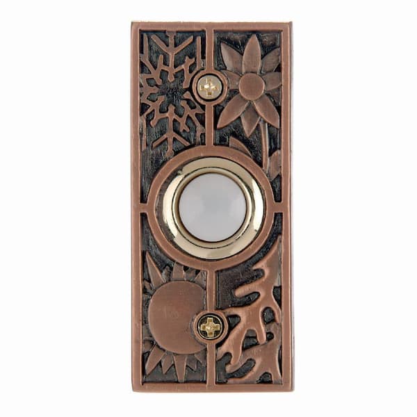 Carlon Wired Seasonal Design Door Bell Push Button, Copper (6 per Case)