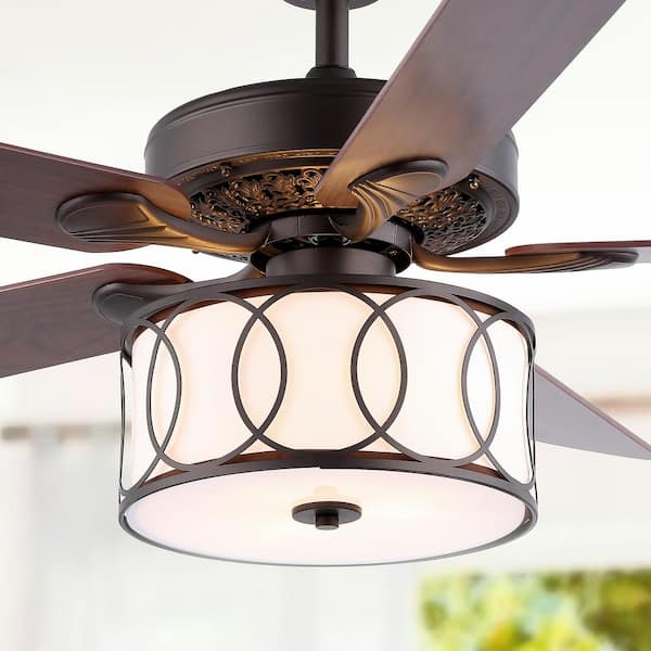 Glam Drum Shade Led Ceiling Fan