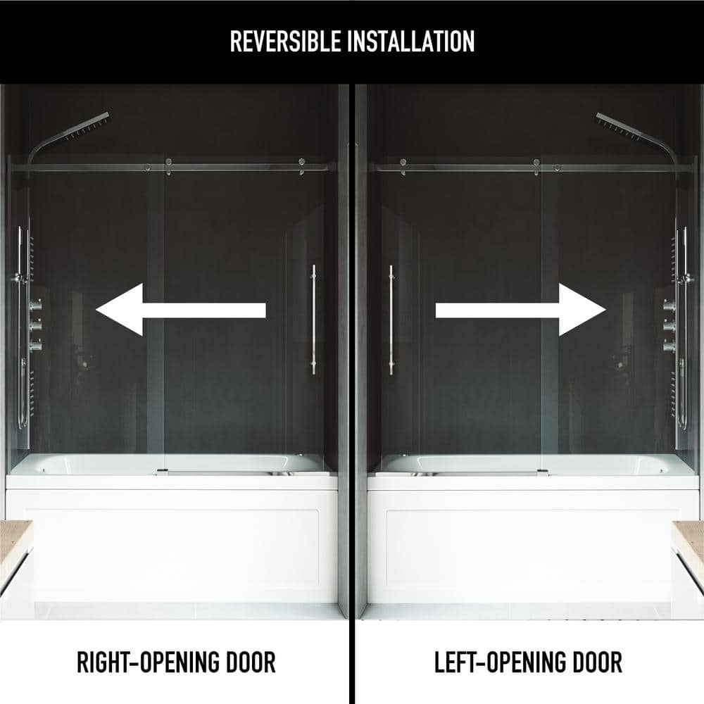 Luca 56-60" Frameless Sliding Tub Door with Clear Glass