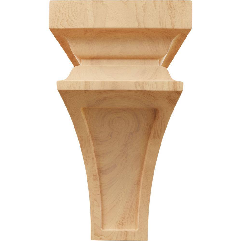 Medium Red Oak Hand-Carved Wood Corbel, 10" Height