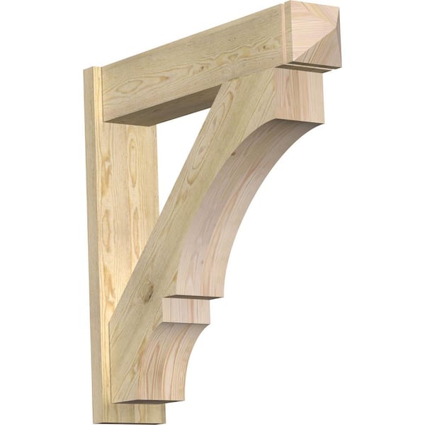 Ekena Millwork 8 in. x 38 in. x 38 in. Douglas Fir Balboa Arts and Crafts Rough Sawn Outlooker