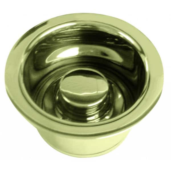 Westbrass 3-1/2 in. Extra-Deep Collar Kitchen Sink Waste Disposal Flange & Stopper, Polished Brass